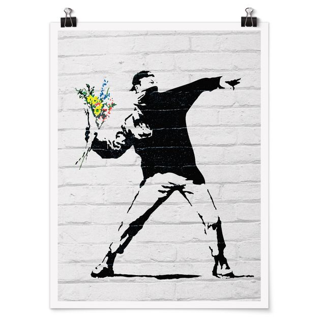 Tableaux noir et blanc Blumenwerfer - Brandalised ft. Graffiti by Banksy