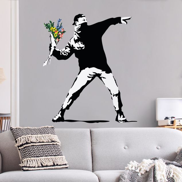 Stickers muraux Flower Thrower - Brandalised ft. Graffiti by Banksy