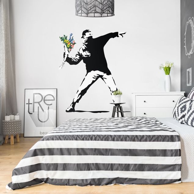 Sticker mural - Flower Thrower - Brandalised ft. Graffiti by Banksy