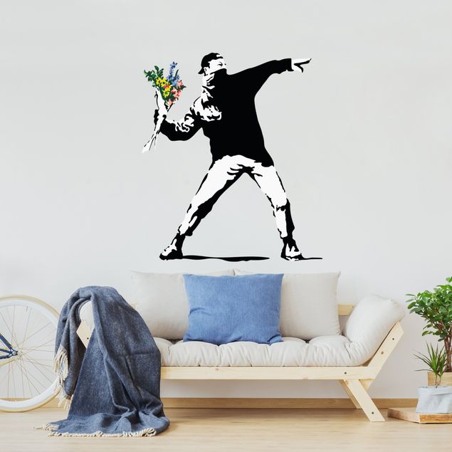 Sticker mural - Flower Thrower - Brandalised ft. Graffiti by Banksy