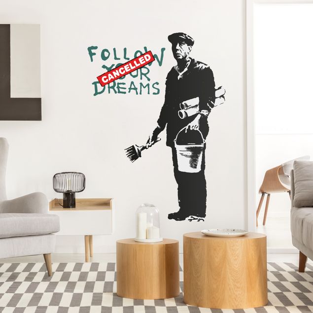 Sticker mural - Follow Your Dreams II - Brandalised ft. Graffiti by Banksy