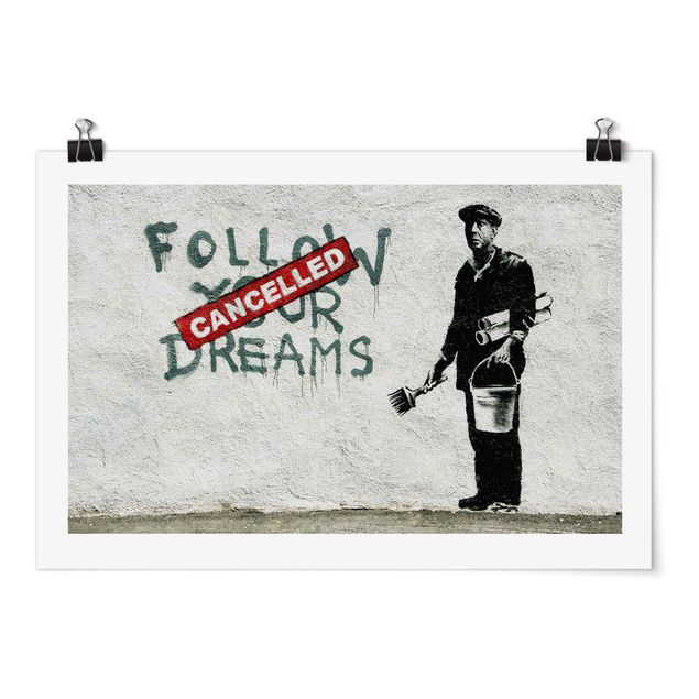 Tableaux noir et blanc Follow Your Dreams - Brandalised ft. Graffiti by Banksy