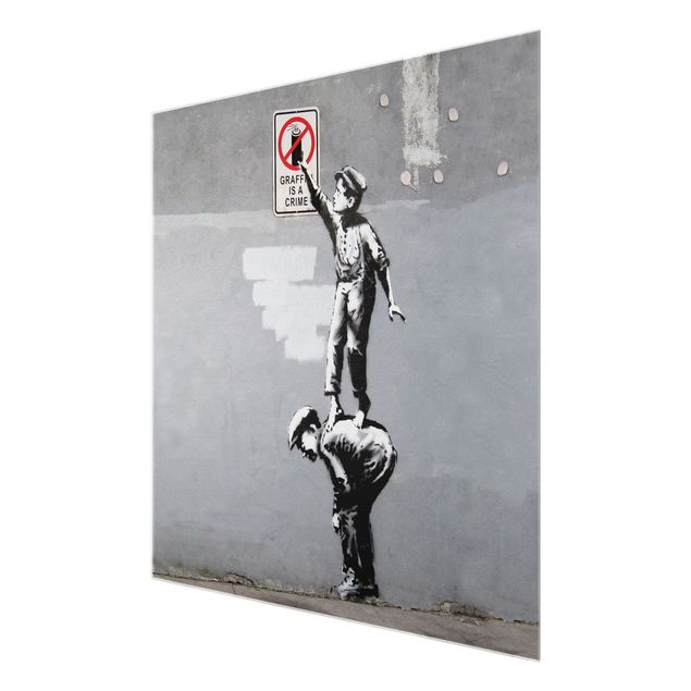 Tableaux en verre magnétique Graffiti Is A Crime - Brandalised ft. Graffiti by Banksy