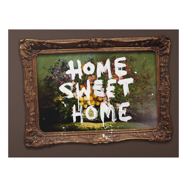 Tableaux en verre magnétique Home Sweet Home - Brandalised ft. Graffiti by Banksy