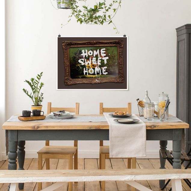 Tableaux multicolore Home sweet home - Brandalised ft. Graffiti by Banksy