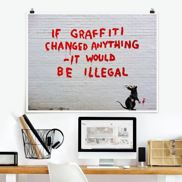 Posters en noir et blanc If Graffiti Changed Anything - Brandalised ft. Graffiti by Banksy