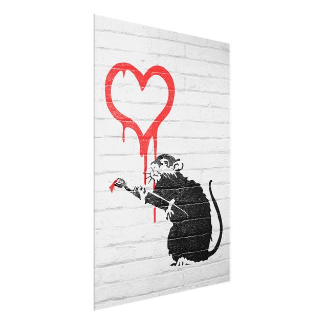 Tableaux noir et blanc Love Rat - Brandalised ft. Graffiti by Banksy