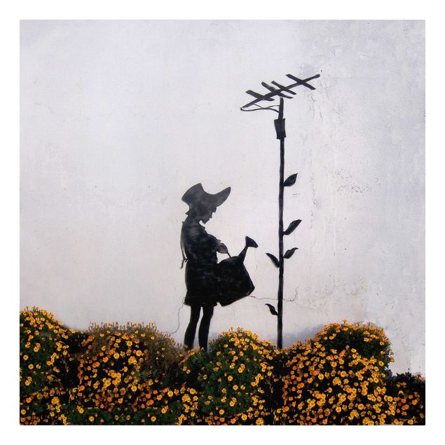 Tableau sur toile - Banksy - Girl With Watering can
