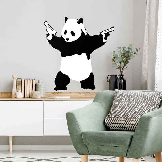 Sticker mural - Panda With Guns - Brandalised ft. Graffiti by Banksy