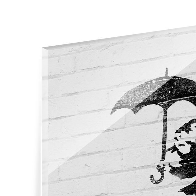 Tableau en verre - Rat With Umbrella - Brandalised ft. Graffiti by Banksy