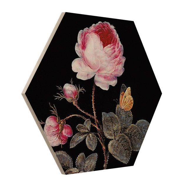 Tableaux en bois avec fleurs Barbara Regina Dietzsch - The Hundred-Petalled Rose
