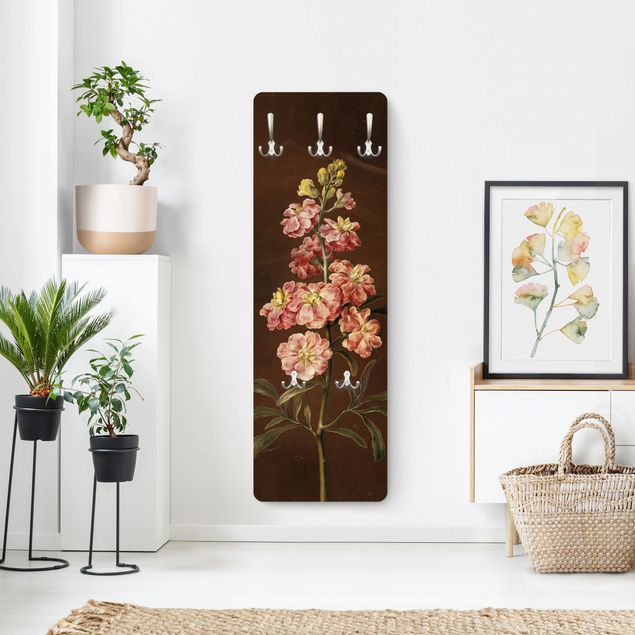Porte-manteaux muraux avec fleurs Barbara Regina Dietzsch - Une giroflée rose pâle