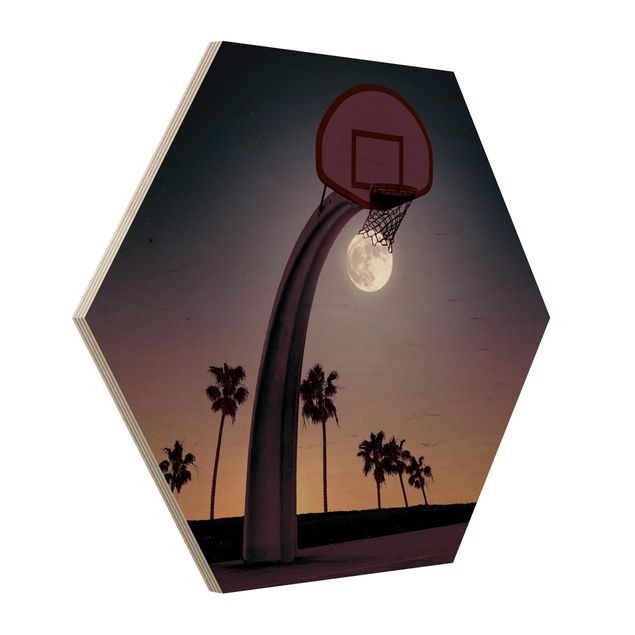 Tableau noir Basket avec Lune