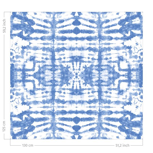 rideaux modernes Batik In Blue White