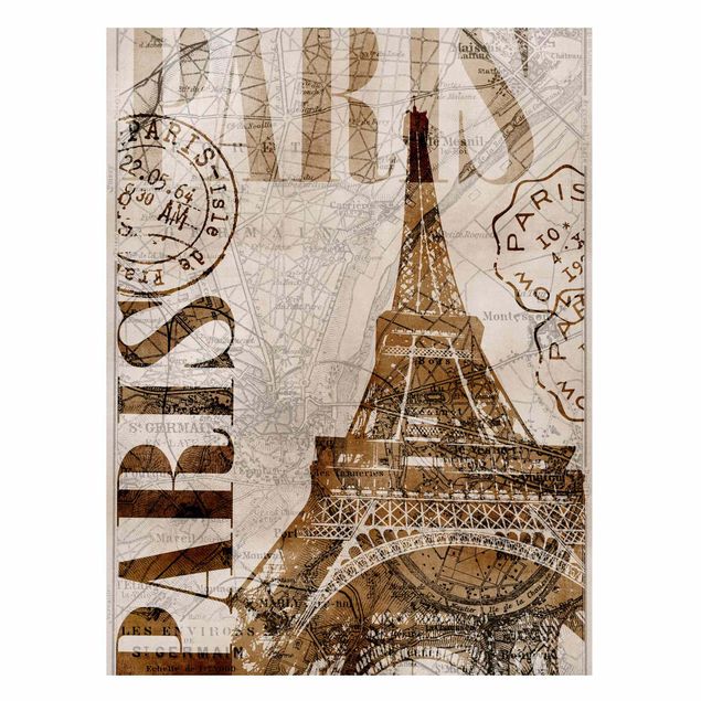 Tableaux Paris Collage Shabby Chic - Paris