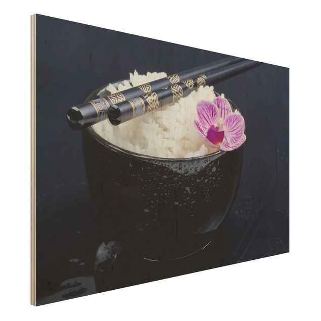 Déco mur cuisine Bol de Riz avec Orchidée
