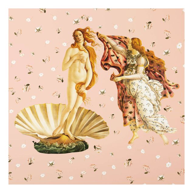 Fonds de hotte - The Venus By Botticelli On Pink - Carré 1:1