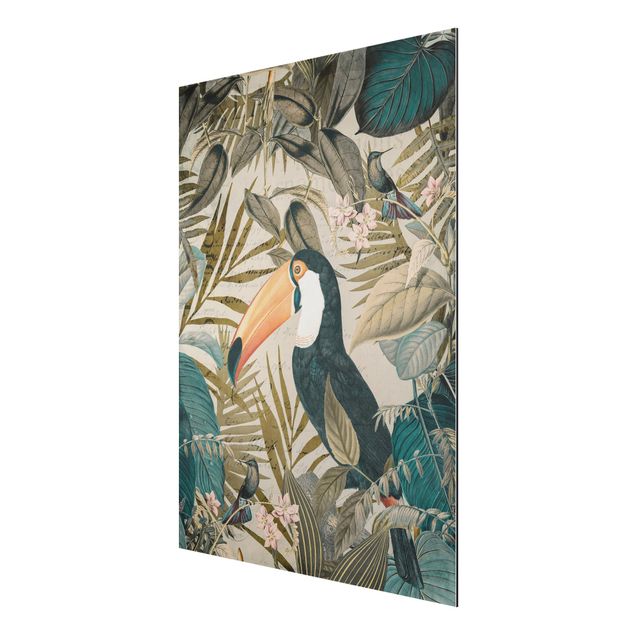 Tableaux modernes Collage vintage - Toucan dans la jungle