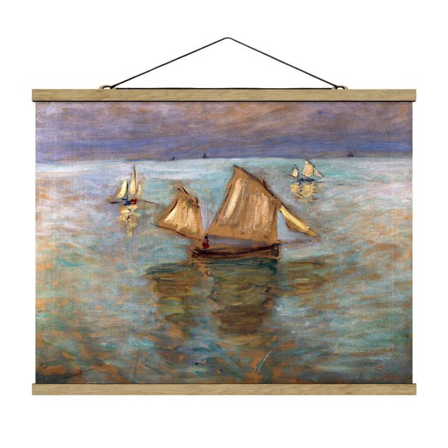 Tableau bord de mer Claude Monet - Bateaux de pêche près de Pourville