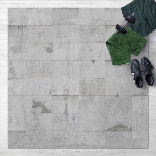 tapis extérieur Brique de béton aspect gris