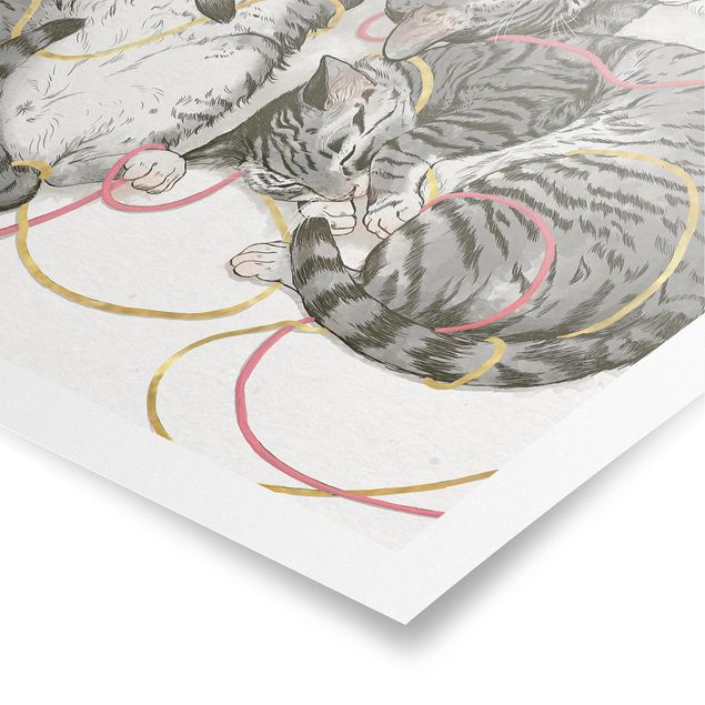 Posters animaux Illustration Chat Gris