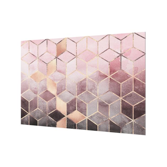 Fond de hotte - Pink Gray Golden Geometry