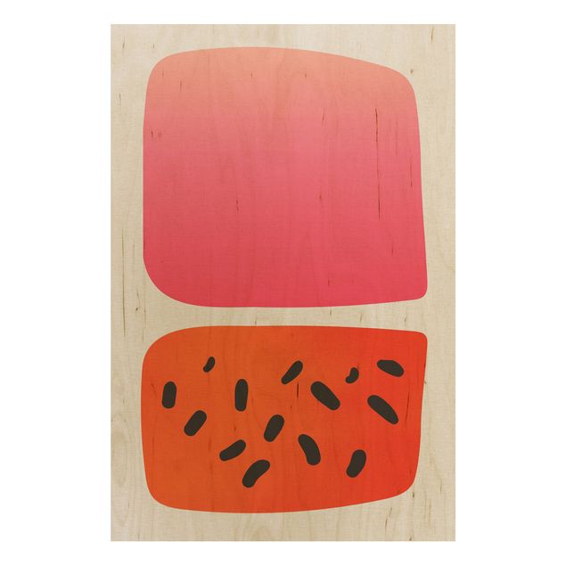 Tableau décoration Formes abstraites - Melon et rose