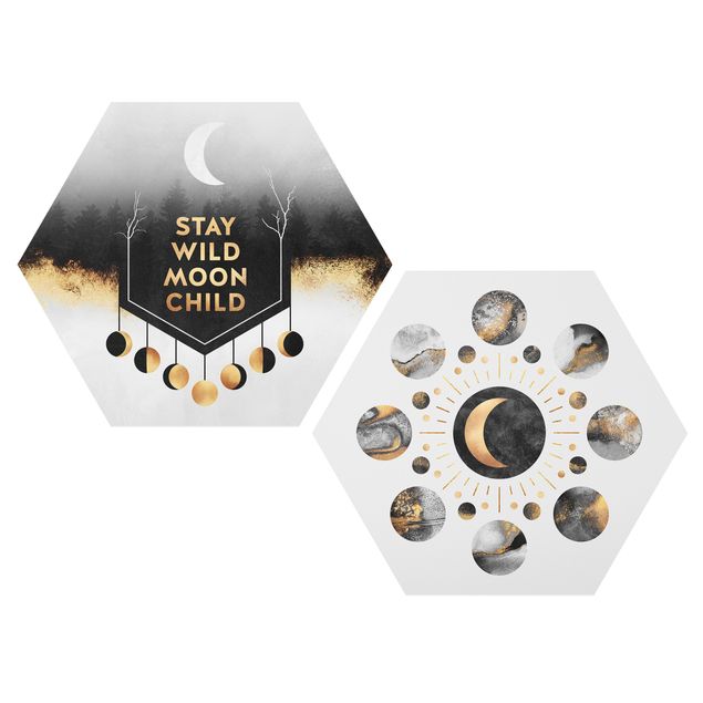 Tableau citations Stay Wild Moon Child Phases de lune