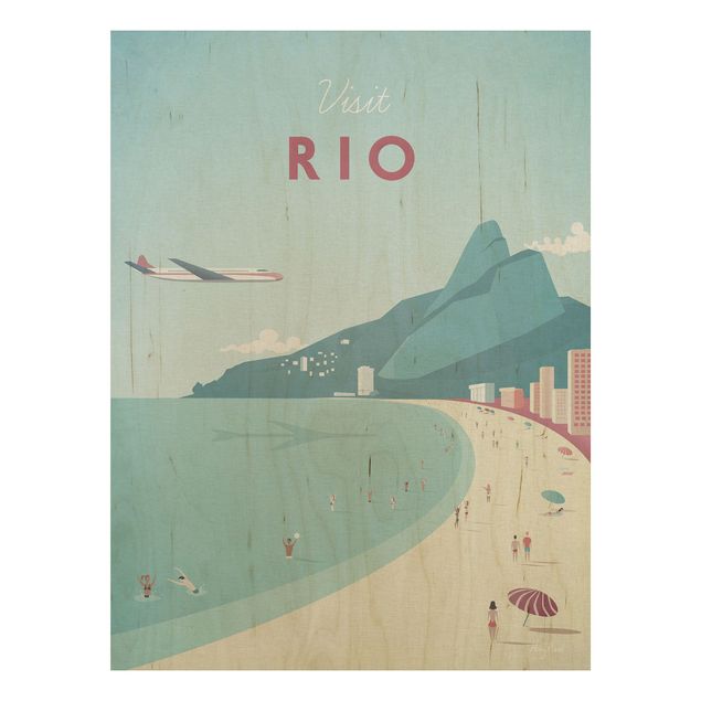 Tableaux en bois avec paysage Poster de voyage - Rio De Janeiro