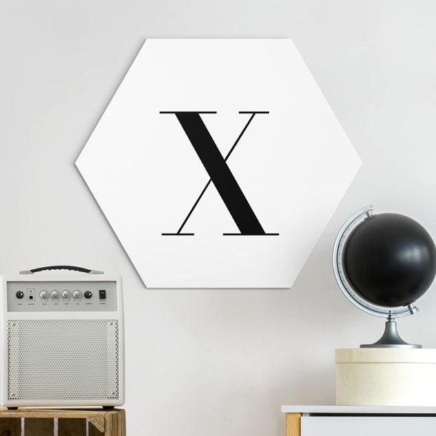 Tableau moderne Lettre Serif Blanc X