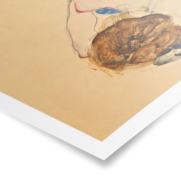 Tableaux portraits Egon Schiele - Acte de flexion avant