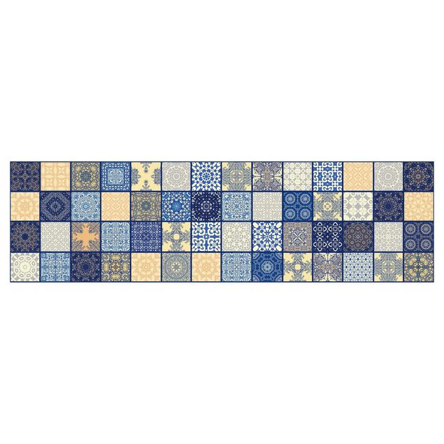 Revêtement mural cuisine - Sunny Mediterranian Tiles With Blue Joints