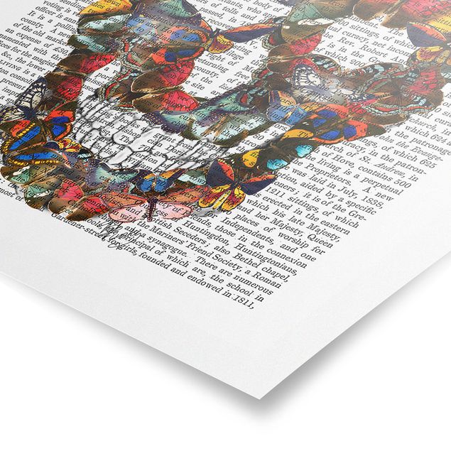 Poster animaux Scary Reading - Crâne de papillon