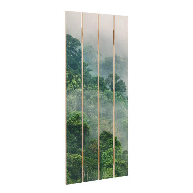 Tableaux bois Jungle dans le brouillard