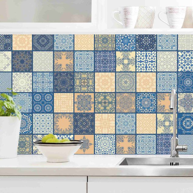 Décorations cuisine Sunny Mediterranian Tiles With Blue Joints II