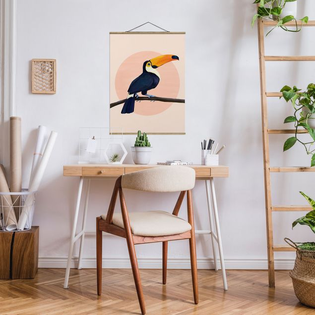 Tableaux modernes Illustration Oiseau Toucan Peinture Pastel