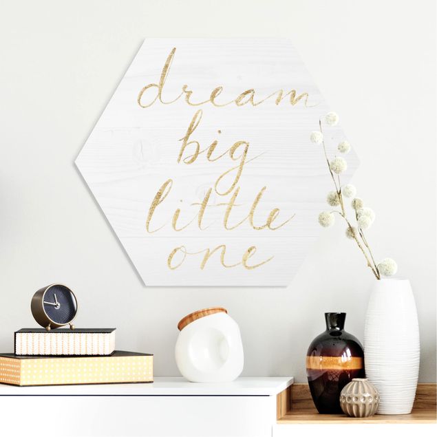 Décoration chambre bébé Mur en bois blanc - Dream Big