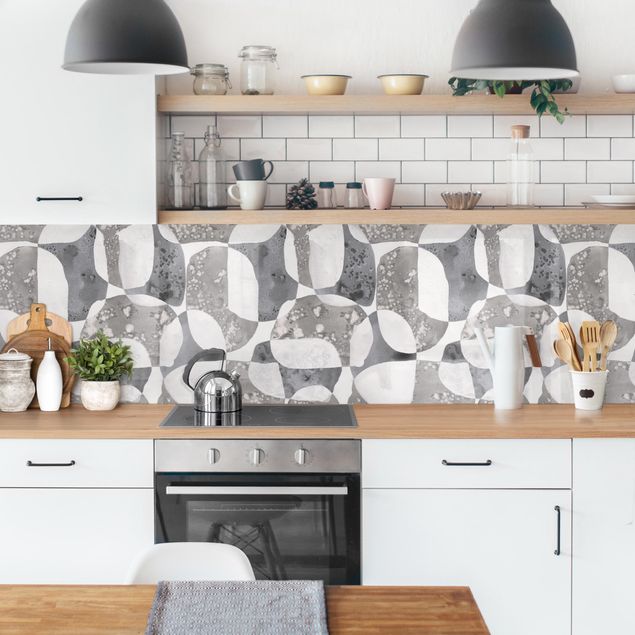 Revêtement mural cuisine Motif de pierres vivantes en gris