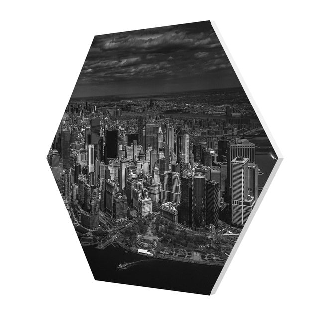 Tableaux noir et blanc New York - Manhattan vu du ciel