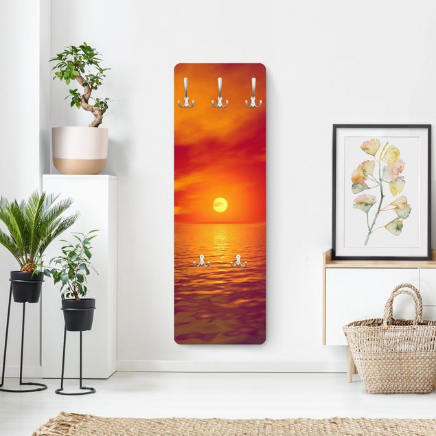 Porte manteau mural bord de mer Magnifique coucher de soleil
