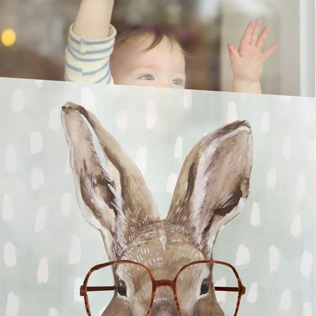 Décoration pour fenêtre - Animaux à lunettes - Lapin