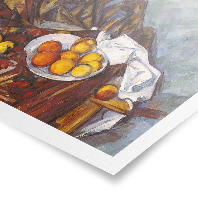 Tableaux modernes Paul Cézanne - Nature morte, rideau de fleurs et fruits