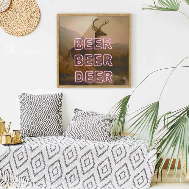 Affiches encadrées citations Beer Beer Deer