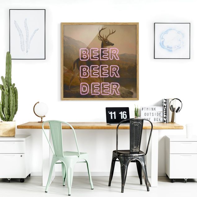 Tableaux encadrés animaux Beer Beer Deer