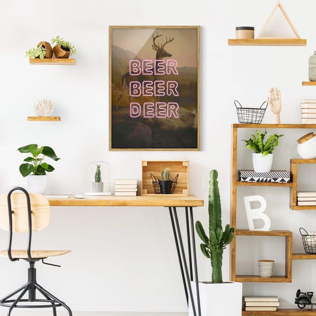 Tableaux encadrés animaux Beer Beer Deer