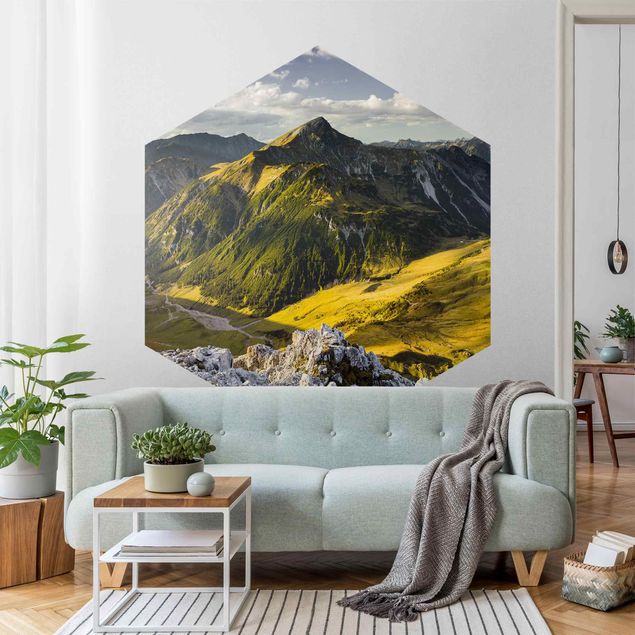 Papiers peints modernes Montagnes et vallée des Alpes Lechtal au Tyrol