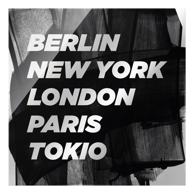 Tableau verre New York Berlin New York Londres