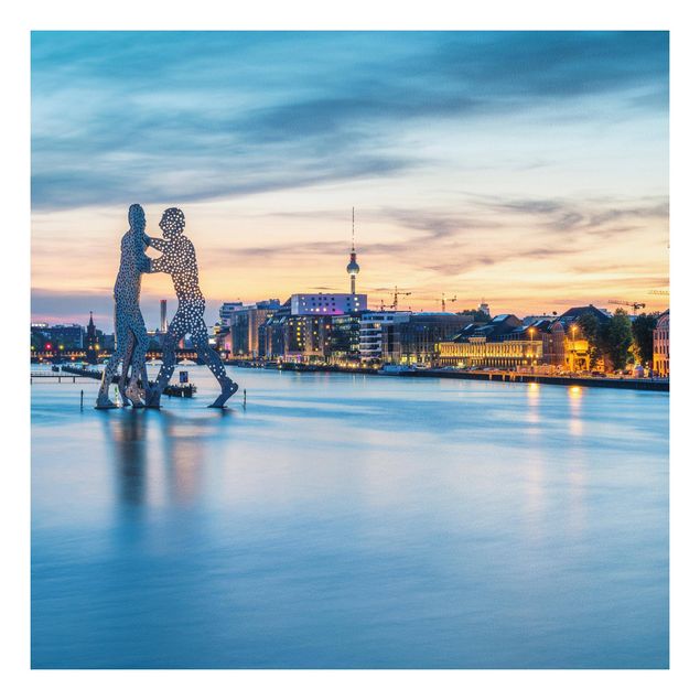 Tableaux paysage Silhouette urbaine de Berlin avec L'Homme Molécule