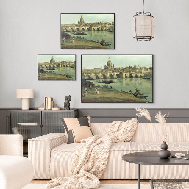 Tableaux moderne Bernardo Bellotto - Dresde vue de la rive droite de l'Elbe