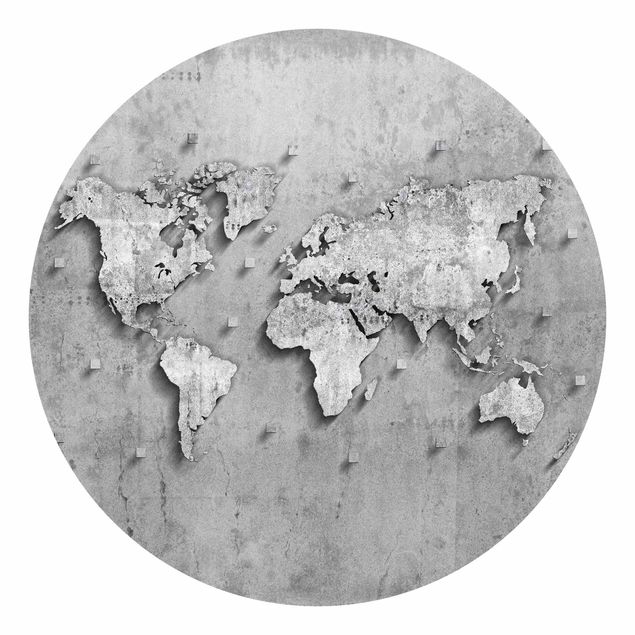 Papier peint pierre      Carte du monde en béton
